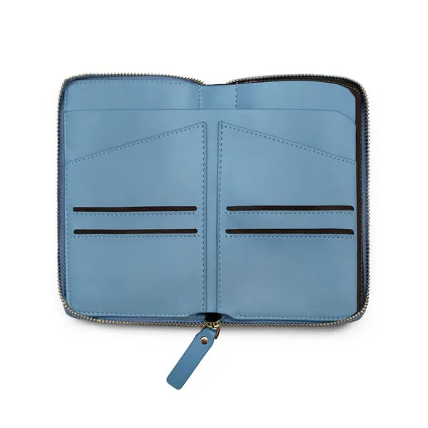 X Nihilo Cameron Leather Travel Wallet Sky Blue