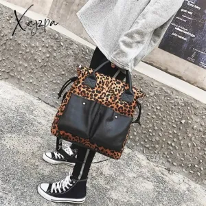 Xajzpa - Large Capacity Women Handbag Purse Leopard Patchwork Shoulder Bag High Quality Tote Bag Fashion Crossbody Bag