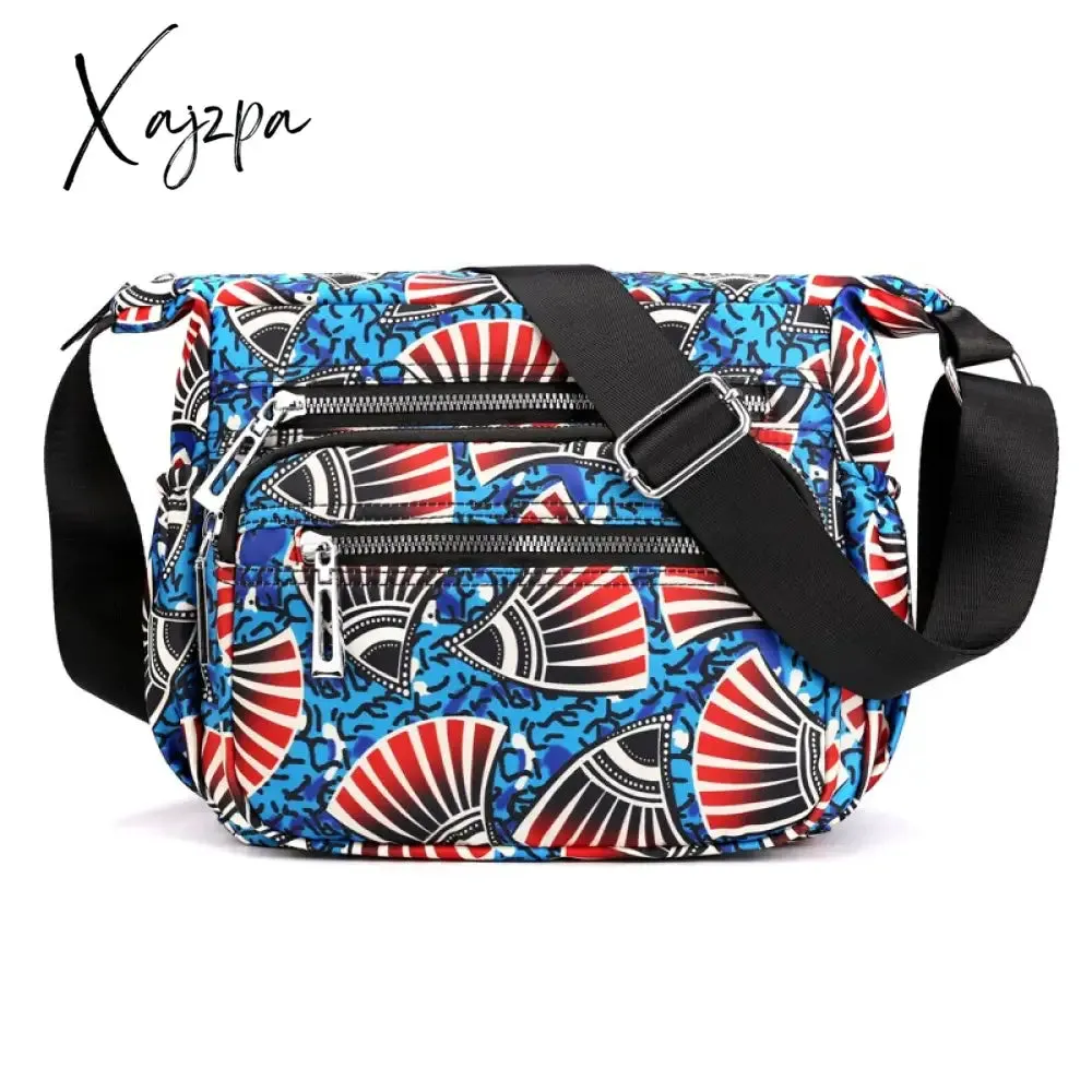 Xajzpa - Nylon Shoulder Bag For Women Waterproof Multi-pocket Zipper Messenger Bag Flower Travel Purses And Handbags Bolsa Feminina Sac