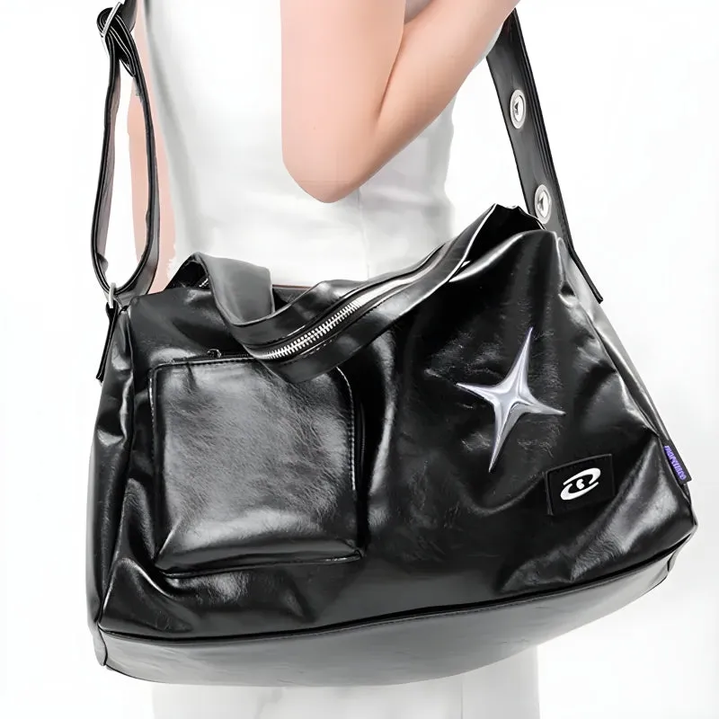 Y2K Star Faux Leather Bag